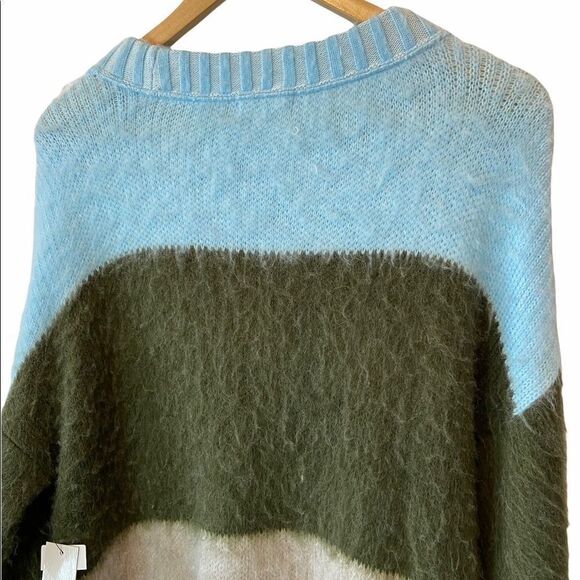 NWT BP Oversized Colour Blocked Warm Soft Fuzzy Scoop Neck Loose Fit Sweater XXS - Picture 5 of 11
